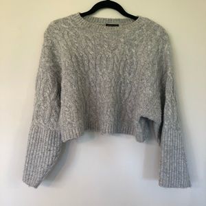 Semi-cropped grey sweater